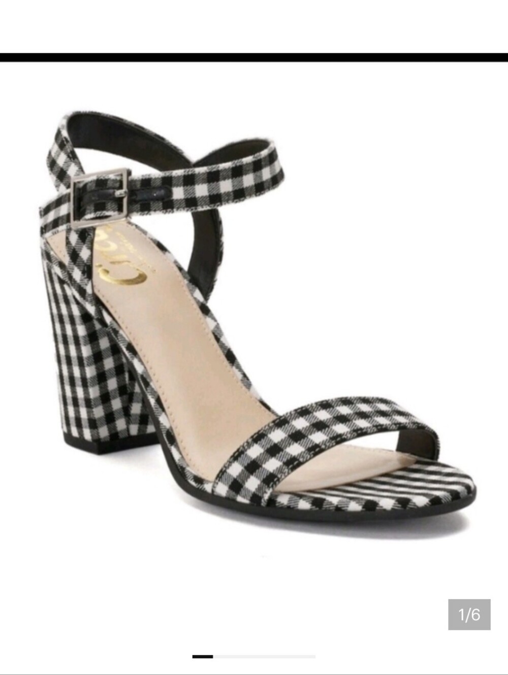 CIRCUS BY SAM EDELMAN ESTHER BLACK AND WHITE GINGHAM HEELS SIZE 10 NWOT